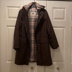 Burberry Coat - Size Medium Brown